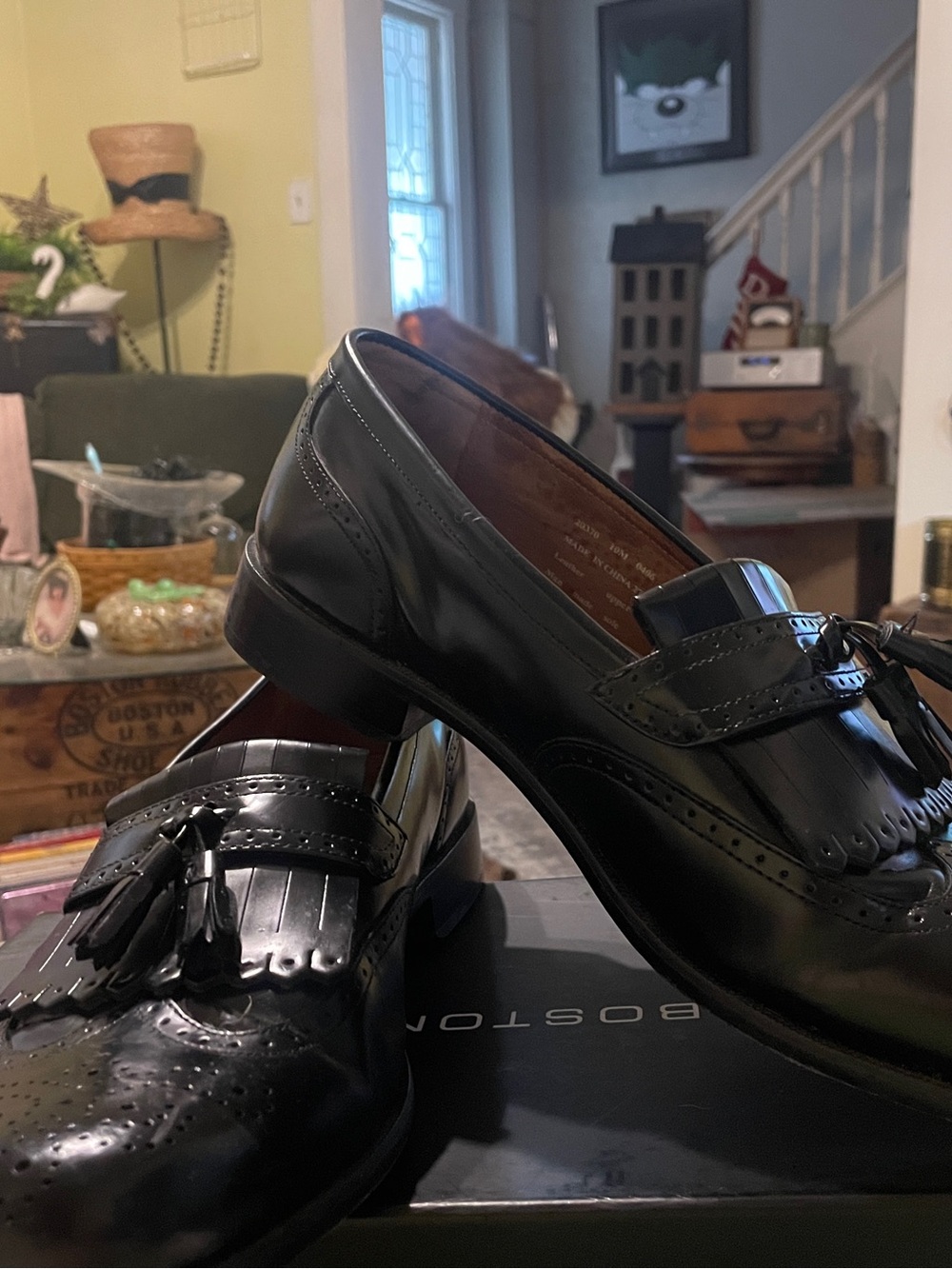 Bostonian Black Tassel Kiltie Loafers